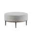Upholstered Round Cocktail Ottoman with Metal Base 34" Dia