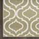  7' Olive Green and Ivory Trellis Non-Skid Runner Rug 