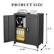 Metal Storage Cabinet with Locking Doors Steel Storage Cabinet with Wheels Suit for Home Office 1 Adjustable Shelf for Files
