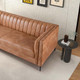 Angelina Cognac PU Leather Sofa 84 Inches for Bedroom Home Furniture