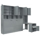 Twin Size Murphy Bed With Closet Drawers and Desk in Grey Color
