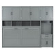 Twin Size Murphy Bed With Closet Drawers and Desk in Grey Color