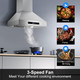 30 Inch Range Hood, Wall Mount Kitchen Hood 900 CFM Ducted/Ductless Convertible with Gesture Sensing & Touch Control
