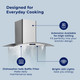 Range Hood 30 Inch, Tieasy Wall Mount Kitchen Hood with Ducted/Ductless Convertible Duct, Tempered Glass,Touch Control,LED Light