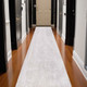 10' Handmade Modern Silk White Abstract Braided Runner Rug  