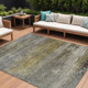 Taupe Brown and Gold Abstract Washable Indoor Outdoor Area Rug 8' X 10'