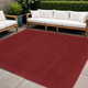 7' Square Indoor Outdoor Area Rug Brick Red Durable Indoor and Outdoor Carpet