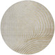 8' Beige and Silver Round Abstract Indoor/Outdoor Washable Carpet Elegant Area Rug for Home or Garden