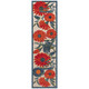 8' Ivory Orange Blue Green Floral Runner Rug Indoor/Outdoor Use