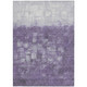 10' X 14' Abstract Indoor Outdoor Area Rug Purple and Silver Washable Carpet