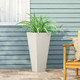 Outdoor Modern MGO Cast Stone Planter, White