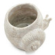 9.5x8.3x6" Decorative Sand and Cement Snail Planter with Textured Beige Finish