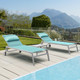 3-Pcs Modern Aluminum Lounge Chair Set in Mint/Gray 