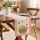 Mother's Day Festive Floral Polyester Table Runner