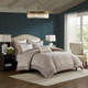 Pescal Oversized Velvet Comforter Set with Euro Shams and Throw Pillows