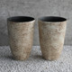 Set of 2 Tall Round Plastic Planters Stone Finish Flower Pots Indoor Decorative Garden Plastic Flower Pot