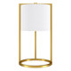22" Modern Brass Metal Table Lamp with White Drum Shade 220V AC