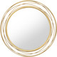 35.7'' Gold Circle Mirror with Metal Wire Frame, Large Round Wall Decor Mirror