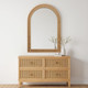 Arched Rattan Wall Mirror, 25.5 x 37.4 Inch Farmhouse Vanity Mirror, Boho Mirror