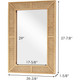 Wooden and Rattan Mirrors, Boho Rectangle Wall Mirror, 37.8''