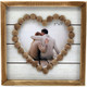 Heart-Shaped Farmhouse Photo Frame with Wood Beads.