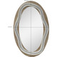 41.5" H Large Irregular Wood Wall Mirror, Oval Farmhouse Mirror Decor 