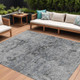 Abstract Indoor Outdoor Area Rug Beige and Taupe Washable Carpet