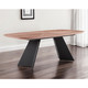 Double Pedestal Base Dining Table with Brown and Black Wood and Steel 
