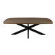 Solid Wood and Iron Pedestal Base Dining Table Natural and Black Solid Wood and Iron Pedestal Base Dining Table