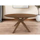 59 Brown Solid Wood Dining Table with Rounded Pedestal Base