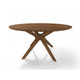 59 Brown Solid Wood Dining Table with Rounded Pedestal Base