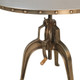 Antiqued Nickel Dining Table with Adjustable Height Three Leg Base Round Top