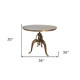 Antiqued Nickel Dining Table with Adjustable Height Three Leg Base Round Top