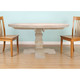 58" Natural Rounded Solid Wood Pedestal Base Dining Table