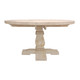 58" Natural Rounded Solid Wood Pedestal Base Dining Table