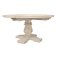 58" Natural Rounded Solid Wood Pedestal Base Dining Table