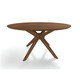 47" Solid Manufactured Wood Pedestal Base Dining Table Brown with Rounded Top