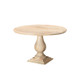 48" Natural Solid Wood Pedestal Base Dining Table with Round Top