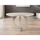 54" Natural Rounded Dining Table Set with Pedestal Base Sintered Stone Industrial-Style 