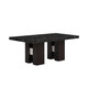 Black Faux Marble and Wood Double Pedestal Base Dining Table Elegant and Durable