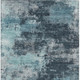 9' X 12' Teal Blue and Navy Blue Abstract Indoor Outdoor Area Rug, Washable