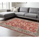 Handmade Bohemian Area Rug 4' X 6' Red Blue Abstract Pattern