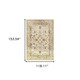 10' X 13' Distressed Area Rug Ivory and Gold Medallion Design