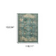 Distressed Area Rug 10' X 13' Blue and Ivory Medallion Pattern