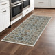 Power Loom Runner Rug 2' X 8' Blue and Beige Oriental Design with Fringe