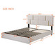 2-Pieces Bedroom Sets Queen Size Upholstered Platform Bed With Hydraulic Storage System Storage Ottoman With Metal Leg in Beige