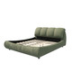 King-Size Luxury Green Upholstered Platform Bed with Oversized Padded Backrest Smart Modern Design Solid Wood Frame