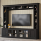 4-Piece Modern Entertainment Center Wall Unit With Bookshelves All-in-1 Large TV Stand With Tempered Glass Door  TVs up to 80"