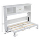 Twin Size Murphy Bed With Charging Station and a Drawer in White Color