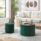 Round Chenille Storage Living Room Chairs, Equipped with a Drum Shaped Small Stool, Storage Space, and MDF Desktop Panel